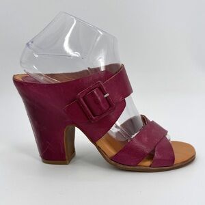 Kork Ease Sandal Womens 8 39 Colette Cranberry Leather High Heels Buckle Strap